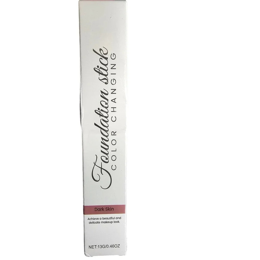Color Changing Foundation Stick for Dark Skin with Detachable Brush 0.46oz